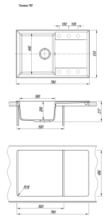 Кухонная мойка Florentina Тоскана 780 жасмин